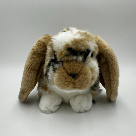Living Nature 11" Dutch Lop Eared Bunny Rabbit Plush / Tan, White and Black - Picture 2 of 12